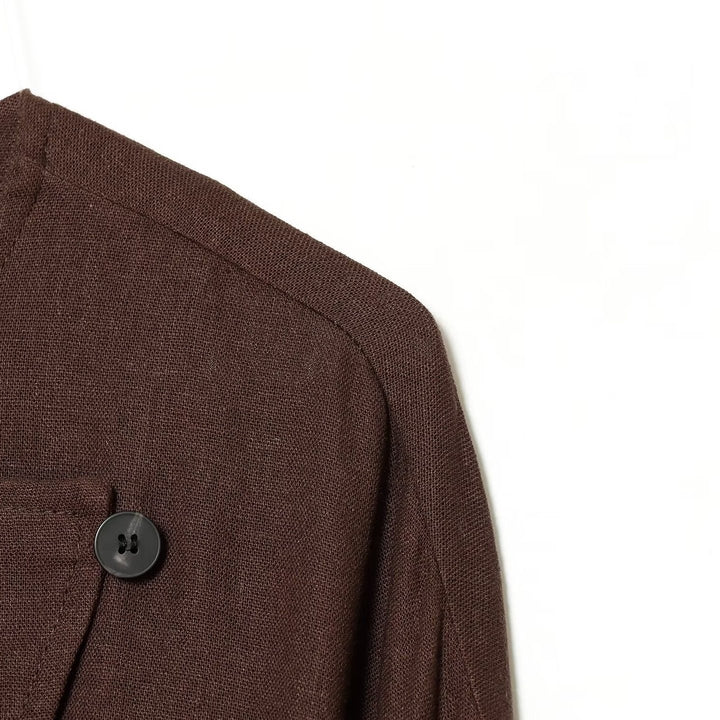 Damen Leichte asymmetrische Blusenjacke mit diagonaler Knopfleiste Echo Archiv