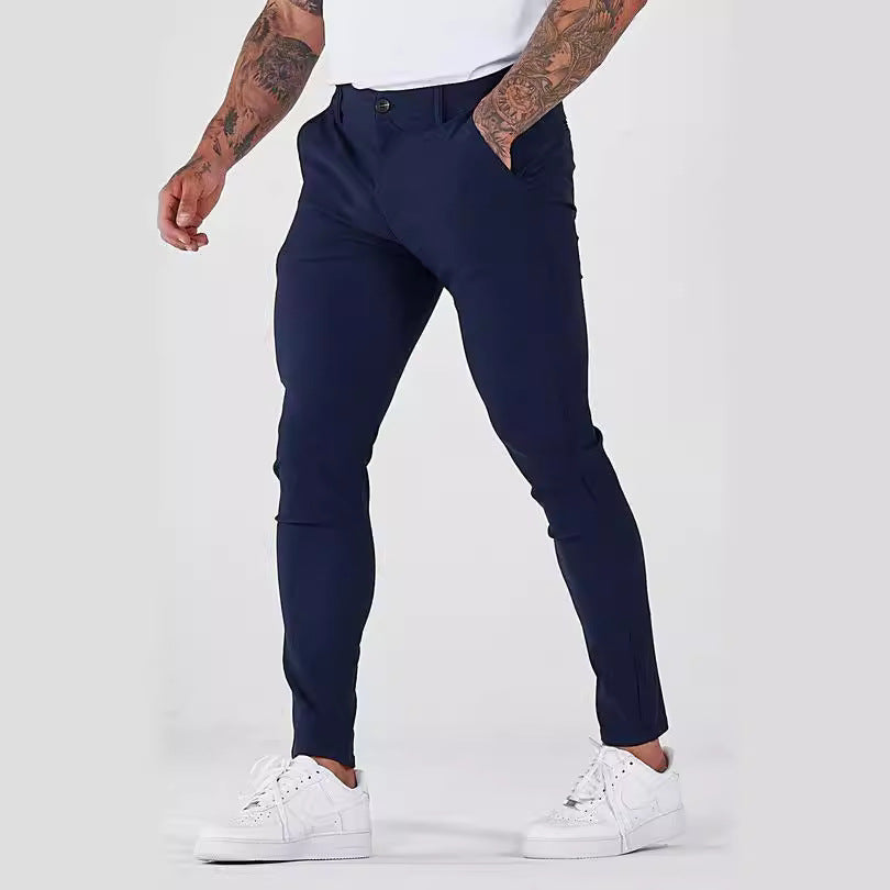 Herren eng anliegende Chinohose mit elastischem Bund und stylishem Design Echoarchiv