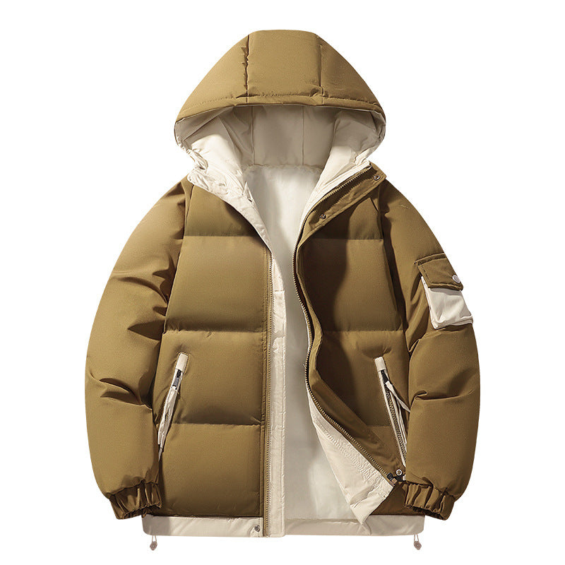 Herren urban gepolsterter Anorak mit Kapuze, kontrastierendem Futter und Mehrfachtaschen – Marzano