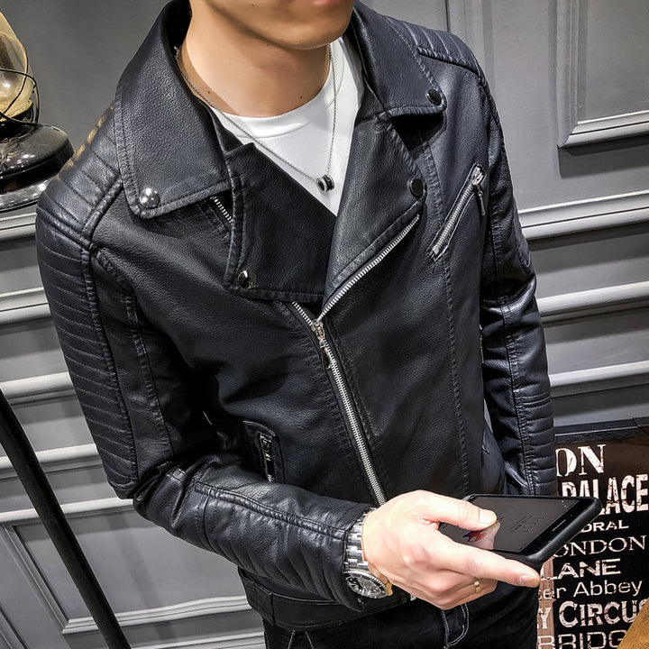 Herren Modische Bikerjacke aus hochwertigem Kunstleder Echo Archiv