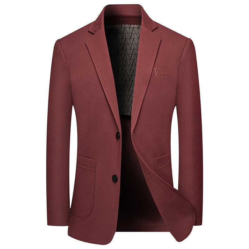 Herren Modernes Einreihiges City-Blazer mit aufgesetzten Taschen und leichter Halbfütterung – Tianoro