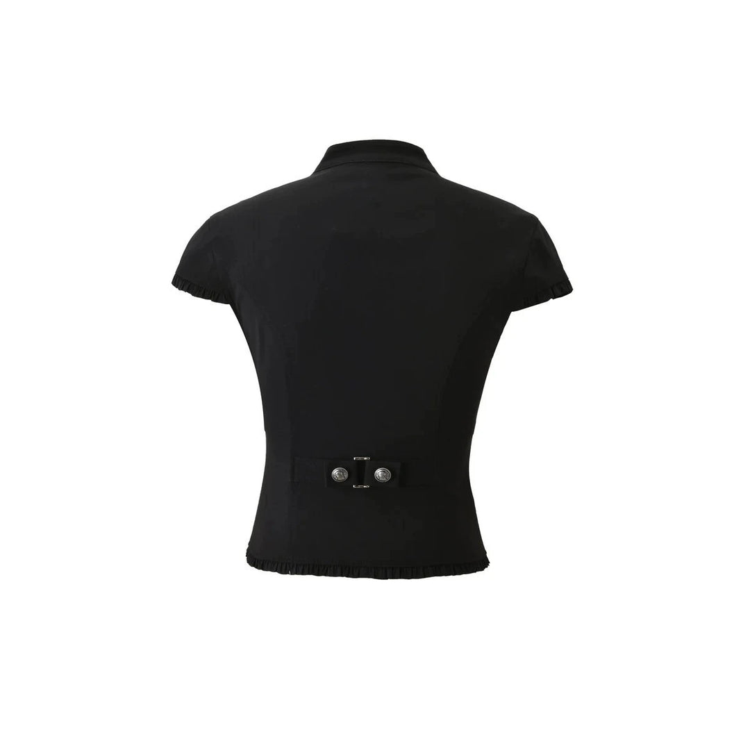 Damen Elegantes Blazer-Oberteil mit asymmetrischem Ausschnitt Echo Archiv