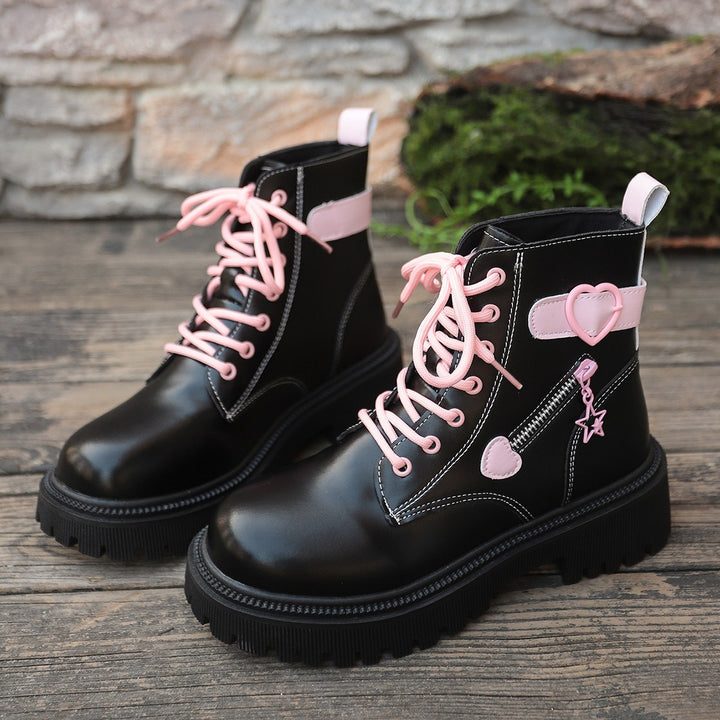 Damen Modische High-Top Boots mit Herz-Details Echo Archiv