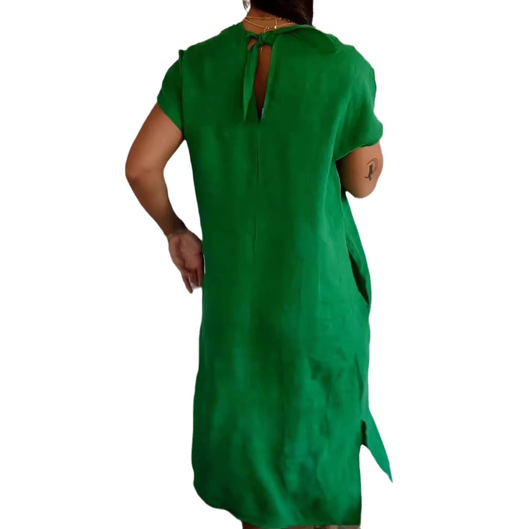 Damen luftiges Leinenkleid mit praktischen Seitentaschen Echoarchiv