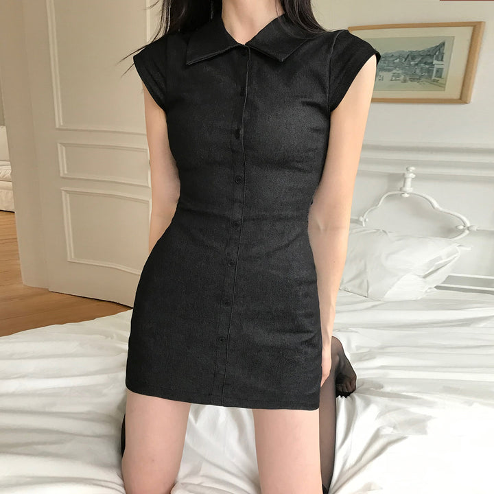 Damen Hemdkleid mit figurbetonter Silhouette und kurzen Ärmeln Echo Archiv