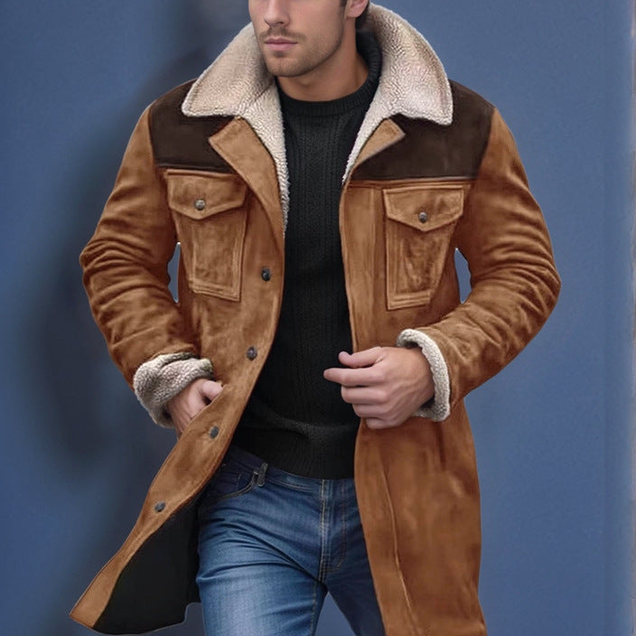 Herren Lammfelljacke im lässigen Utility-Stil mit großzügigen Taschen Echoarchiv