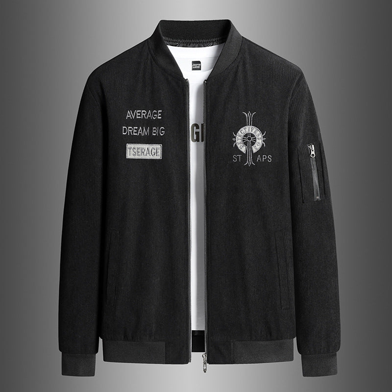 Herren Modische Bomberjacke mit Stickerei Echo Archiv