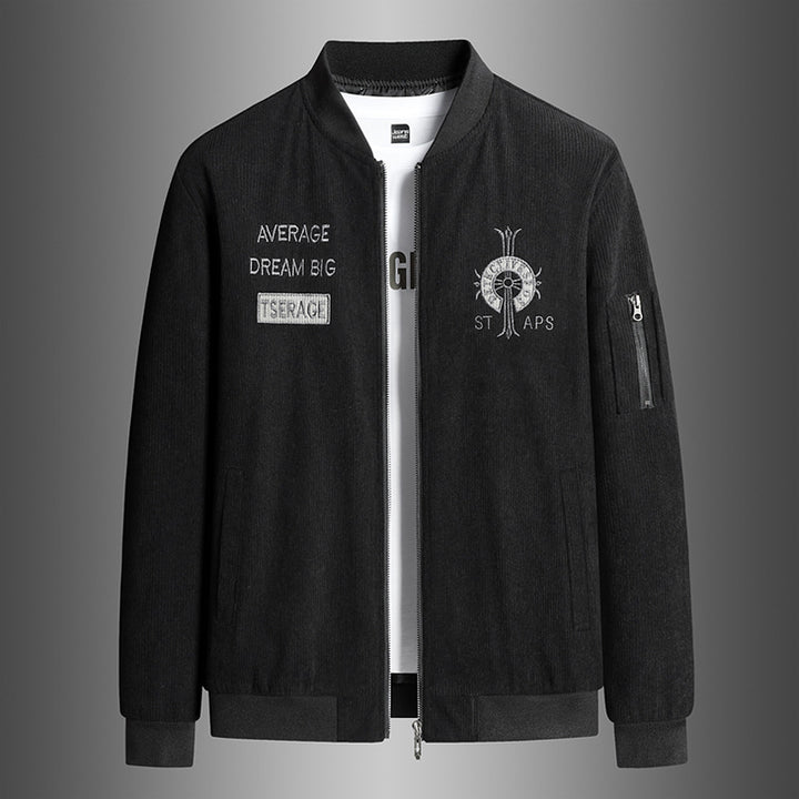 Herren Modische Bomberjacke mit Stickerei Echo Archiv