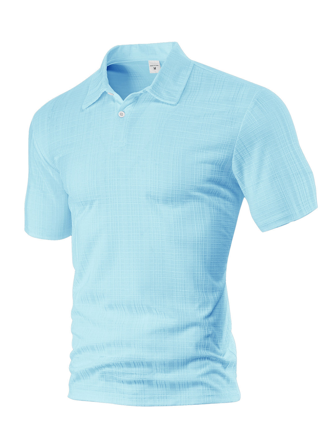 Herren nan leichtes Struktur-Kurzarm-Polo mit Hemdkragen und Ein-Knopfleiste Echo Archiv