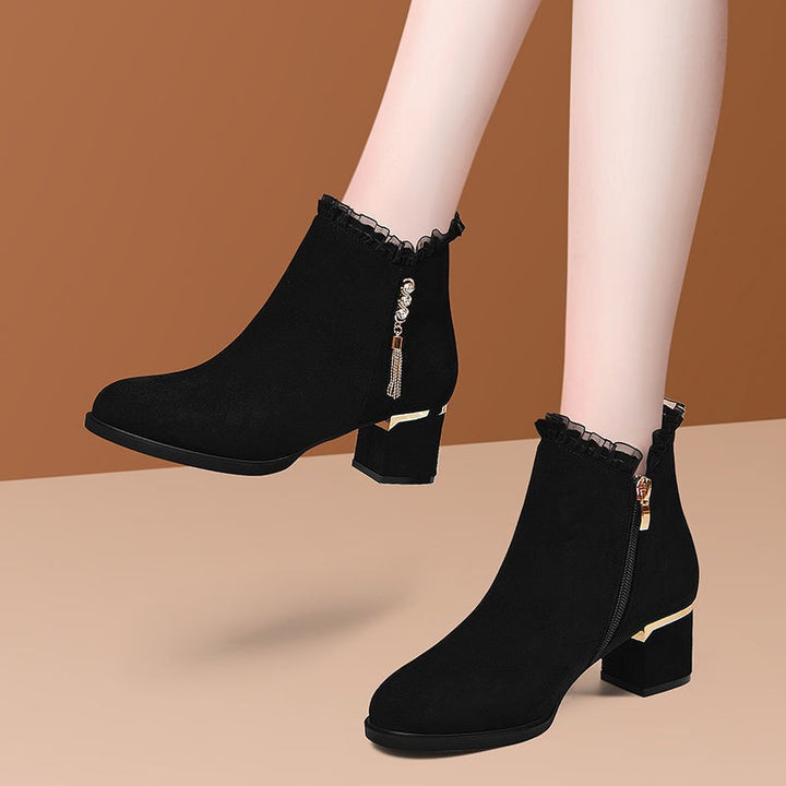 Damen Elegante Ankle Boots mit Rüschen-Detail Echo Archiv