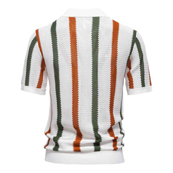 Herren nan kurzärmeliges Strickpolo mit Reverskragen und strukturierter Maschenware Echo Archiv