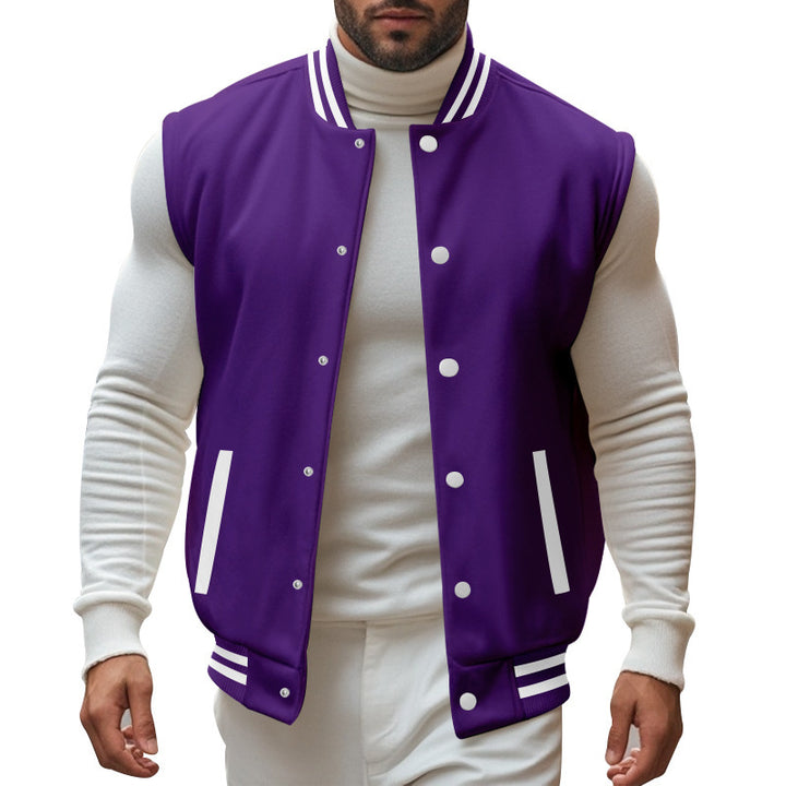 Herren Baseballjacke im sportlichen Stil mit praktischen Taschen und kontrastierenden Einsätzen Echoarchiv