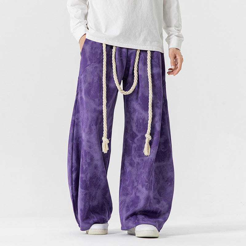 Herren Extraweite Batik-Loungehose im Baggy-Cut mit dekorativem Kordelzug Echo Archiv