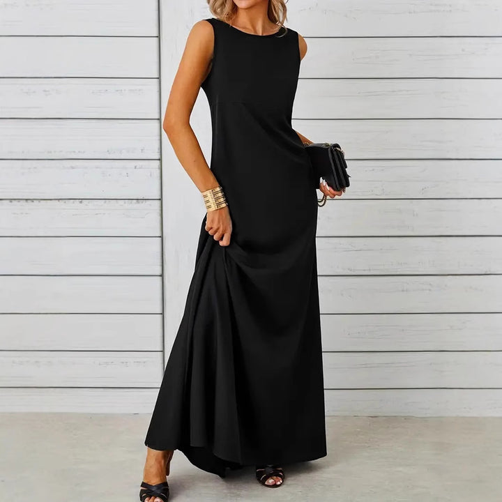 Damen elegantes Maxikleid mit schwingendem Saum und klassischem Schnitt Echo Archiv