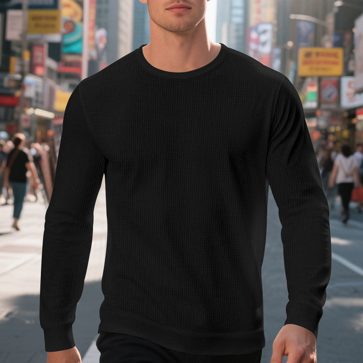 Herren elegantes Langarmshirt mit strukturiertem Design Echoarchiv