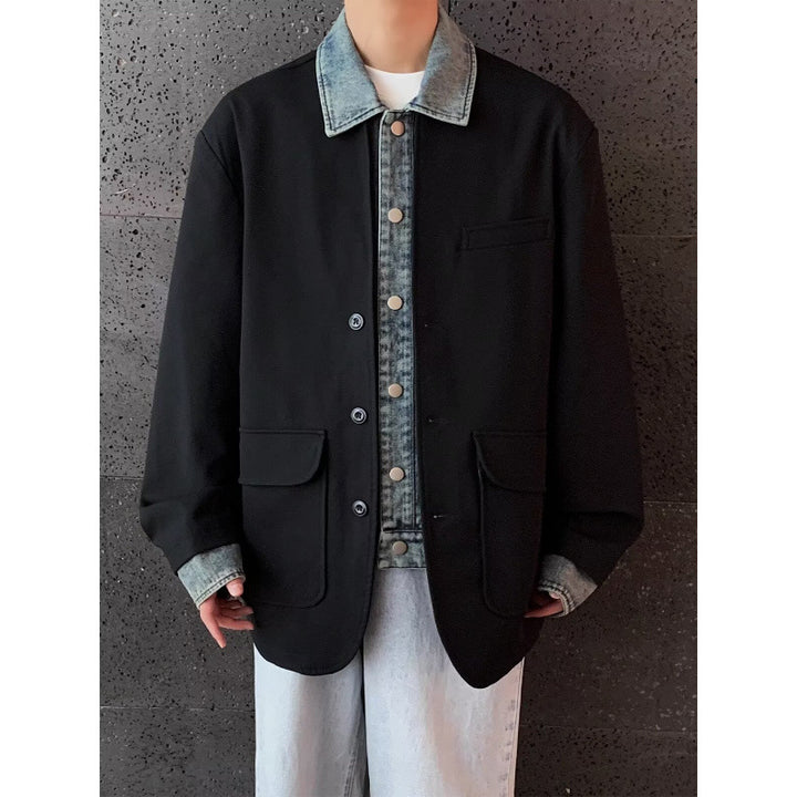 Herren Oversized Sakkojacke mit aufgesetzten Pattentaschen Echoarchiv