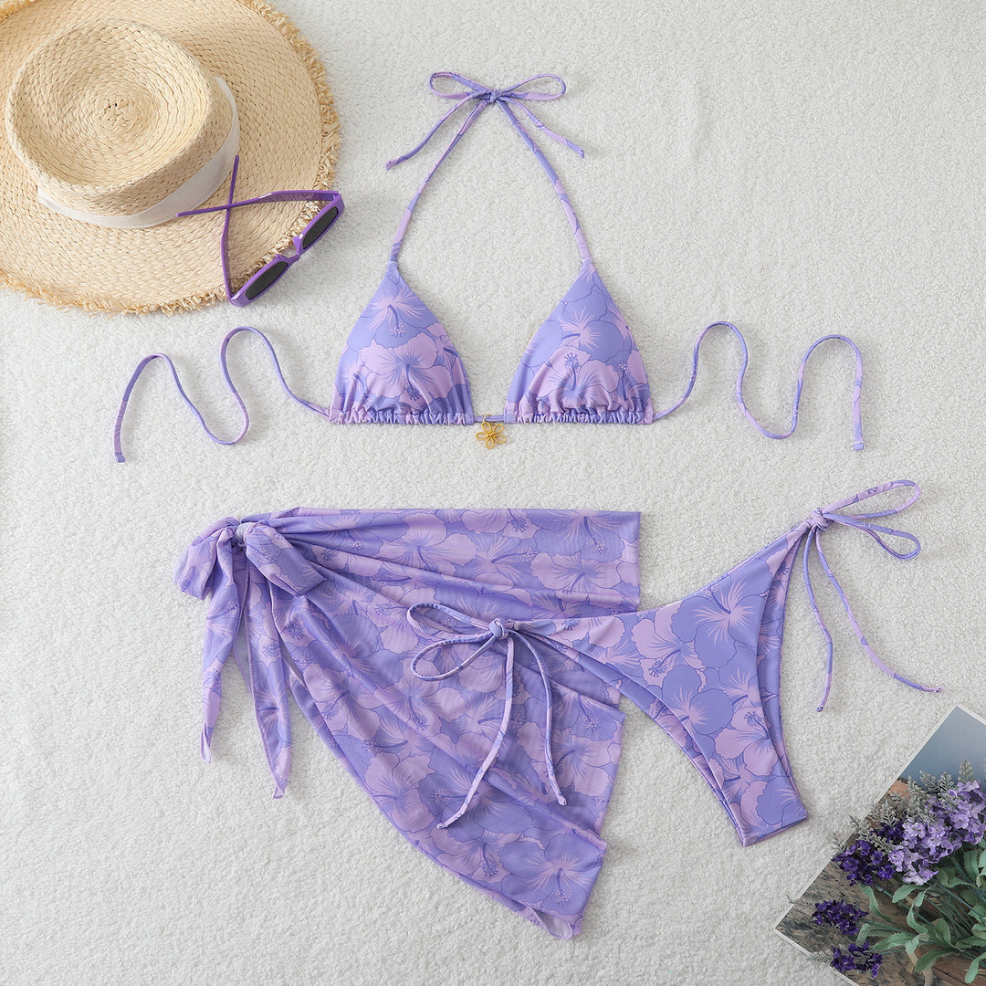 Damen Bikini-Set mit floralem Design und raffiniertem Wickelrock Echo Archiv
