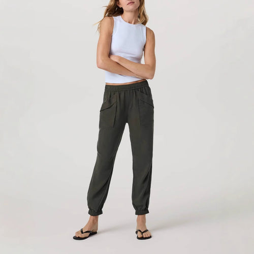 Damen Relax-Joggerhose mit hohem Gummibund und aufgesetzten Taschen – Avérine