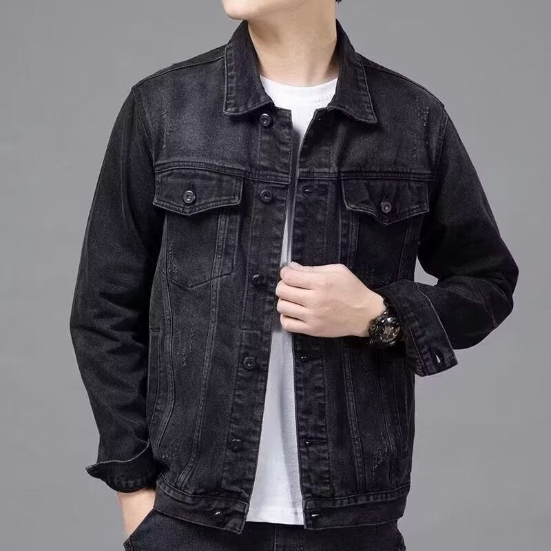 Herren Modische Denimjacke mit Knöpfen Echo Archiv