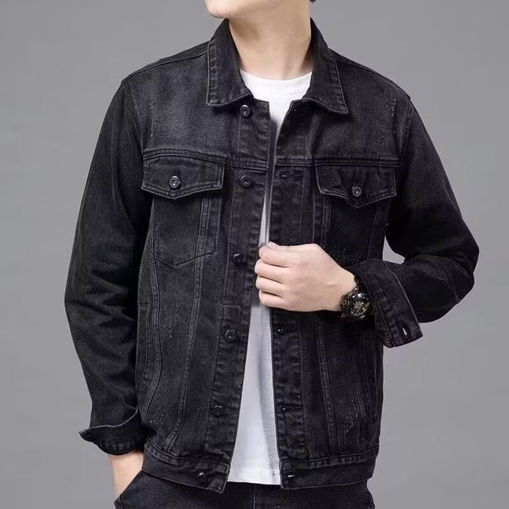 Herren Modische Denimjacke mit Knöpfen Echo Archiv
