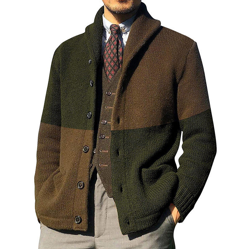 Herren Elegante Strickjacke mit hochgeschlossenem Kragen und Knopfdetails Echoarchiv
