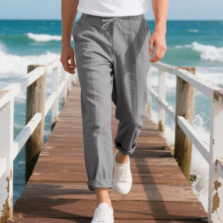 Herren bequeme Strandhose mit elastischem Bund und verstellbarem Kordelzug Echoarchiv