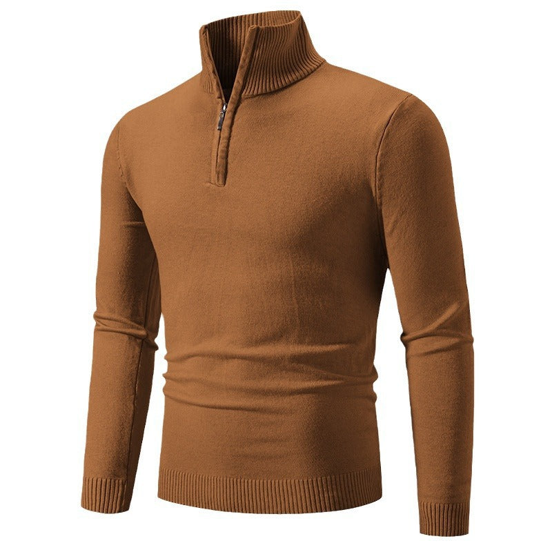 Herren Pullover mit kurzem Reißverschluss und Stehkragen Echoarchiv