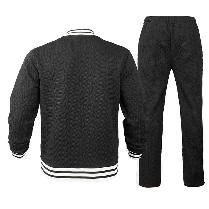 Herren Sportswear-Bomberjacke mit strukturiertem Design und Kontraststreifen Echoarchiv