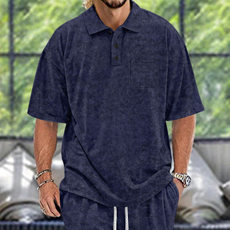 Herren Poloshirt mit strukturiertem Design und praktischen Knöpfen Echoarchiv