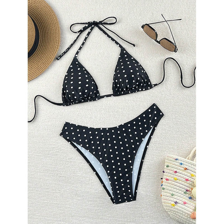 Damen Triangel-Bikini mit animalischem Muster und hohem Beinausschnitt Echo Archiv