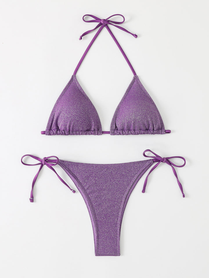 Damen Triangel-Bikini mit schimmerndem Rüschendesign Echo Archiv