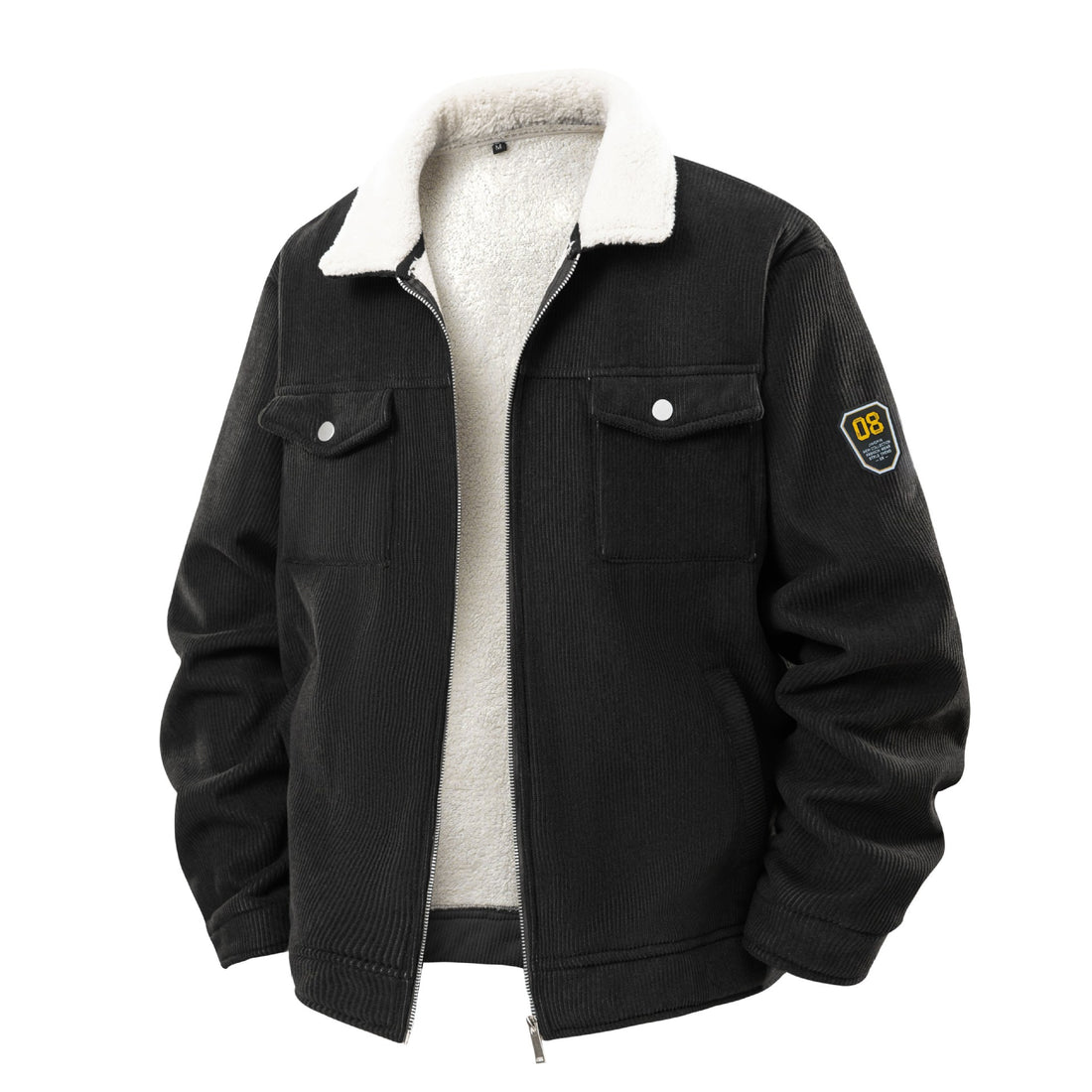 Herren Cord-Jacke mit Teddyfutter, Reißverschluss & Pattentaschen Echoarchiv
