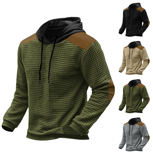 Herren strukturierter Kapuzenpullover mit Kontrastdetails Echoarchiv
