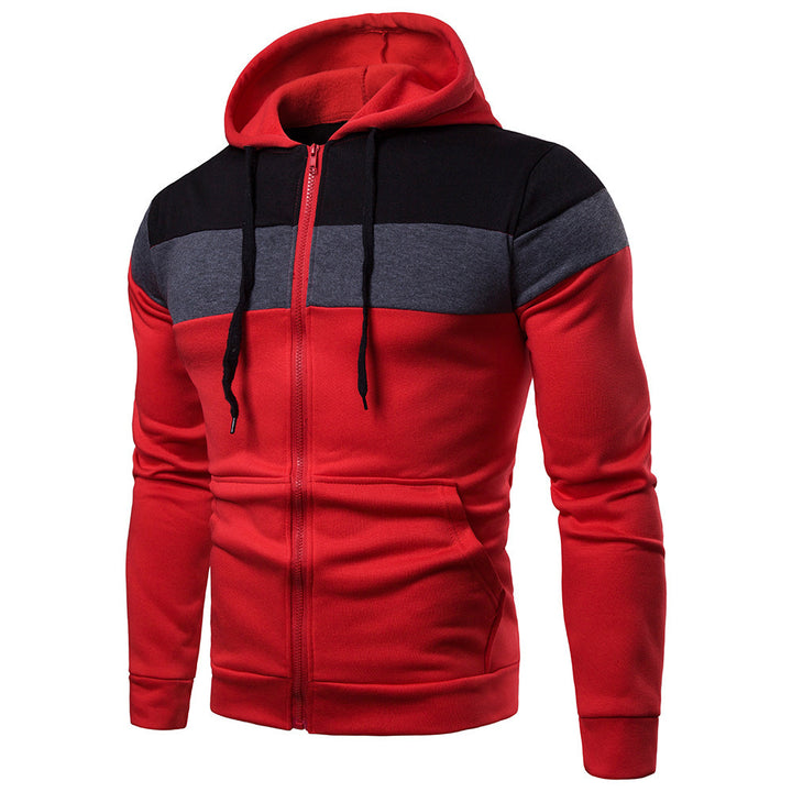 Herren sportliche Kapuzenjacke mit Farbblockdesign Echoarchiv