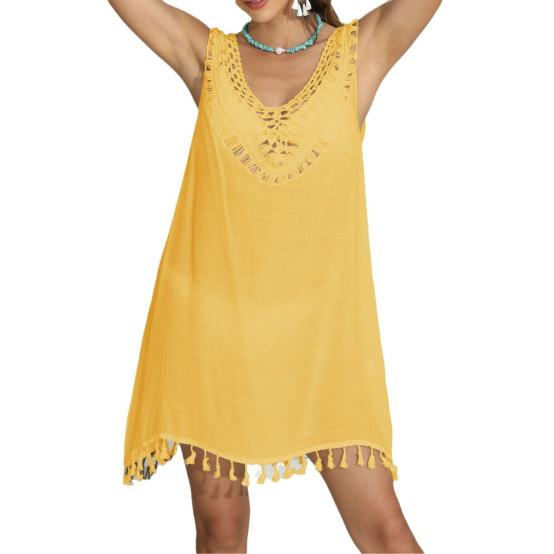 Damen luftiges Strandkleid mit fransigen Details Echo Archiv 1779788129