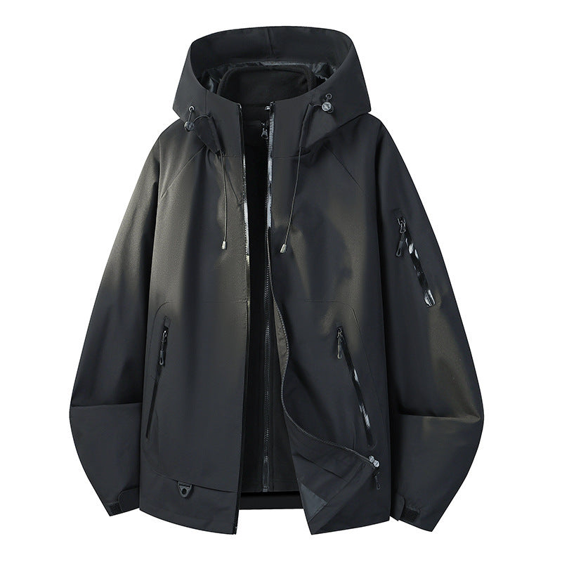 Herren Funktionsjacke mit verstellbarem Kapuzenverschluss Echo Archiv