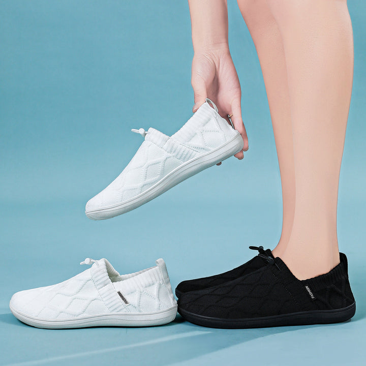 Damen nan gesteppter Strick-Slip-On mit elastischem Schlupfschaft und Kordelstopp Echo Archiv