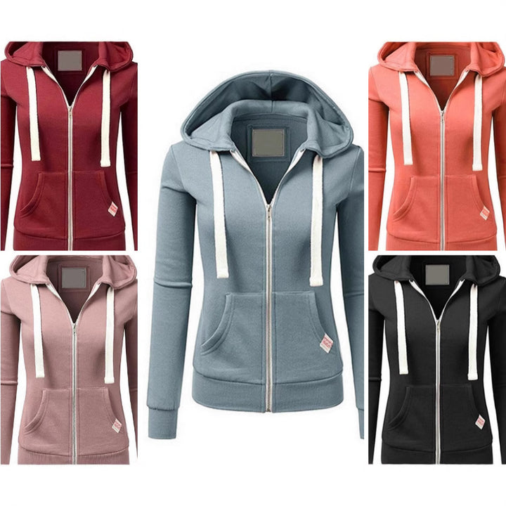 Damen Kapuzenjacke mit Reißverschluss taillierter Sweatshirt-Hoodie aus Baumwollmischung Echo Archiv
