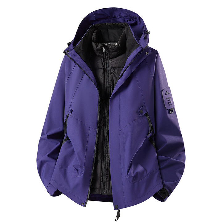 Herren Zwei-in-eins Wetterschutzjacke mit abnehmbarer Steppweste und verstellbarer Kapuze Echoarchiv
