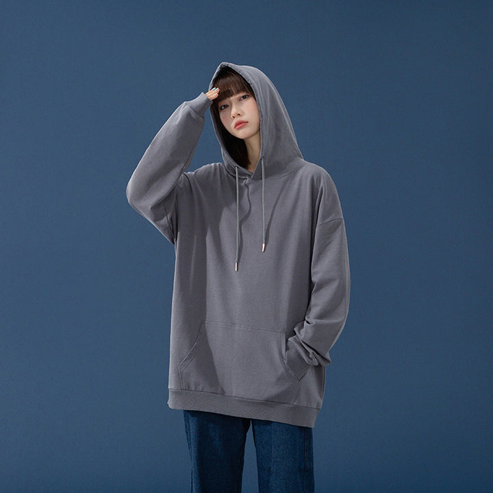 Damen Oversize-Kapuzenpullover mit Kängurutasche, tiefem Schulterfall und verstellbarer Kordel Echoarchiv