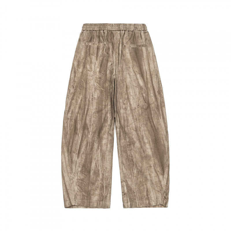 Unisex Weite Cropped-Hose mit asymmetrischen Lageinsätzen, elastischem Bund und beschichteter Struktur Echo Archiv