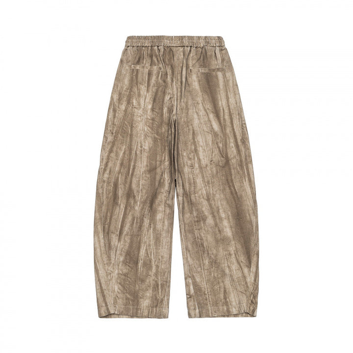Unisex Weite Cropped-Hose mit asymmetrischen Lageinsätzen, elastischem Bund und beschichteter Struktur Echo Archiv