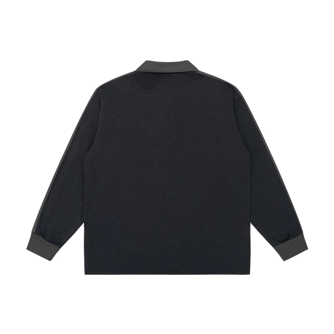 Unisex Retro-inspiriertes Polo-Sweatshirt mit Raglanärmeln und Halbknopfleiste Echoarchiv