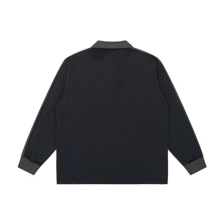 Unisex Retro-inspiriertes Polo-Sweatshirt mit Raglanärmeln und Halbknopfleiste Echoarchiv