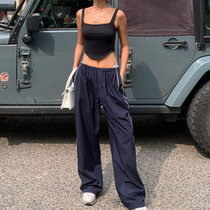 Damen Weite Satin-Hosen mit elastischem Bund Echo Archiv