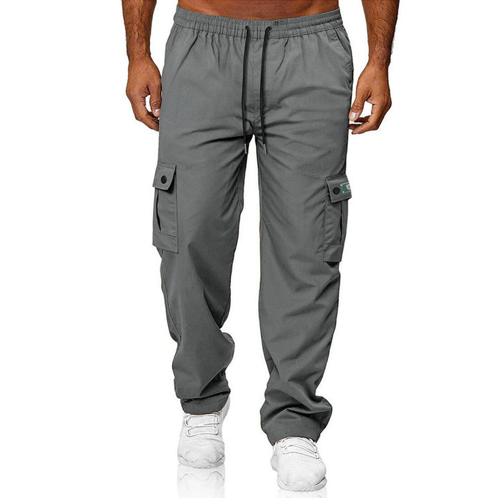 Herren Cargohose mit elastischem Bund, Kordelzug und Multifunktions-Taschen – Bravaro