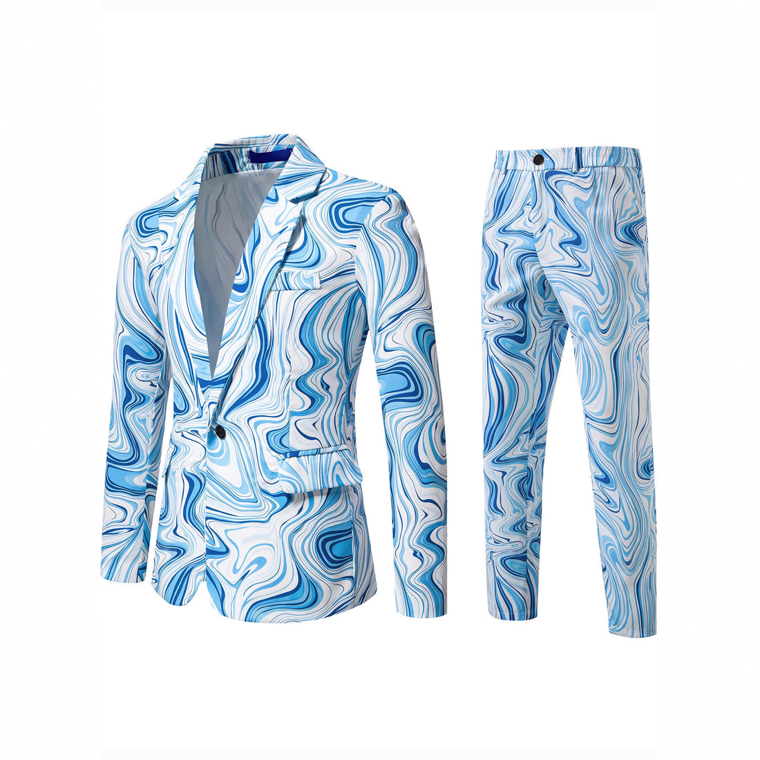 Herren Zweiteiliges Statement-Sakko und Anzughose mit psychedelischem Swirl-Print Echo Archiv