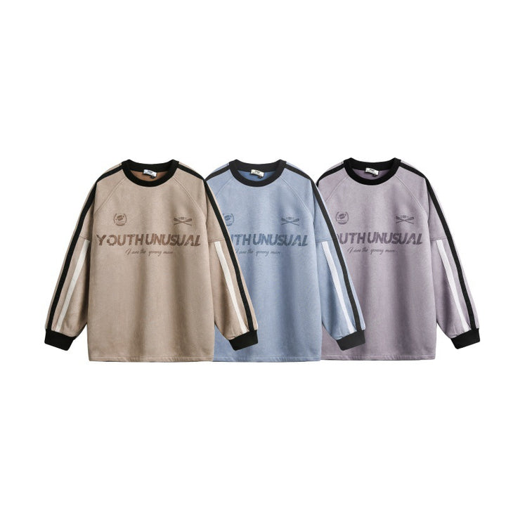 Herren Oversize Sweatshirt im Retro‑Sportstyle mit Kontraststreifen Echoarchiv
