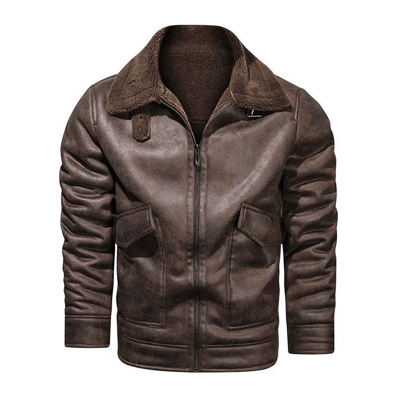 Herren Lederjacke mit warmem Fleeceinnenfutter und praktischen Taschen Echoarchiv
