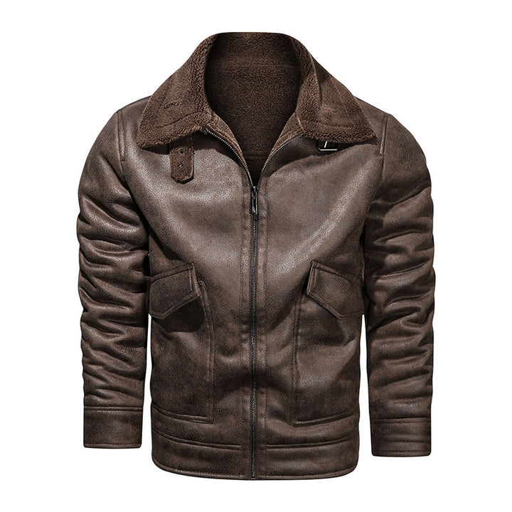 Herren Lederjacke mit warmem Fleeceinnenfutter und praktischen Taschen Echoarchiv